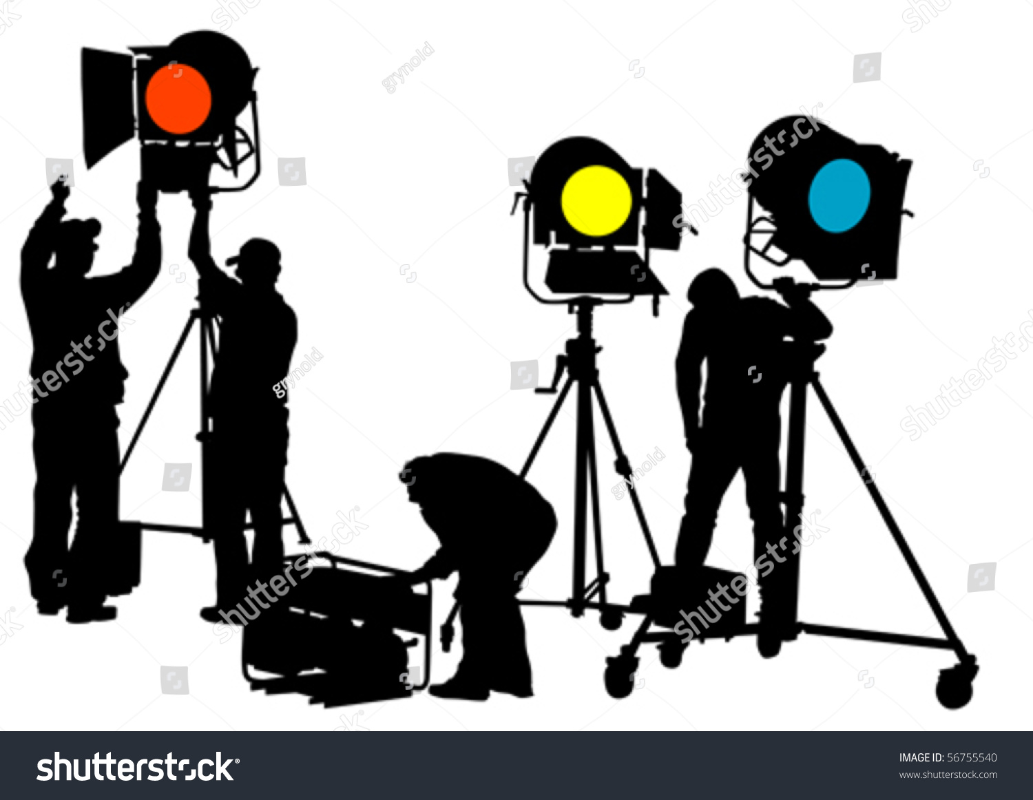 Vector Drawing Of Lighting Equipment On Stage - 56755540 : Shutterstock