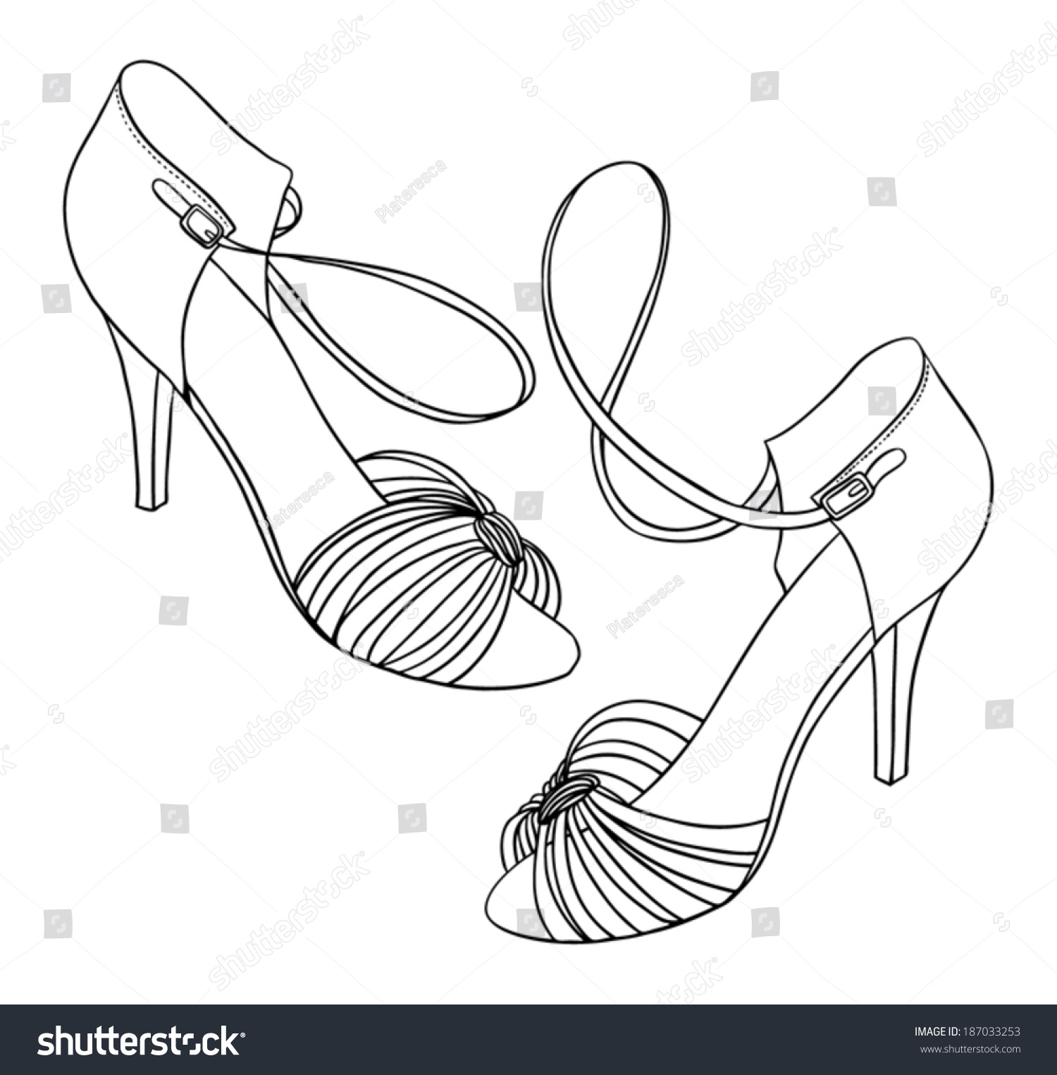 Vector Drawing Of Salsa Dancing Shoes - 187033253 : Shutterstock