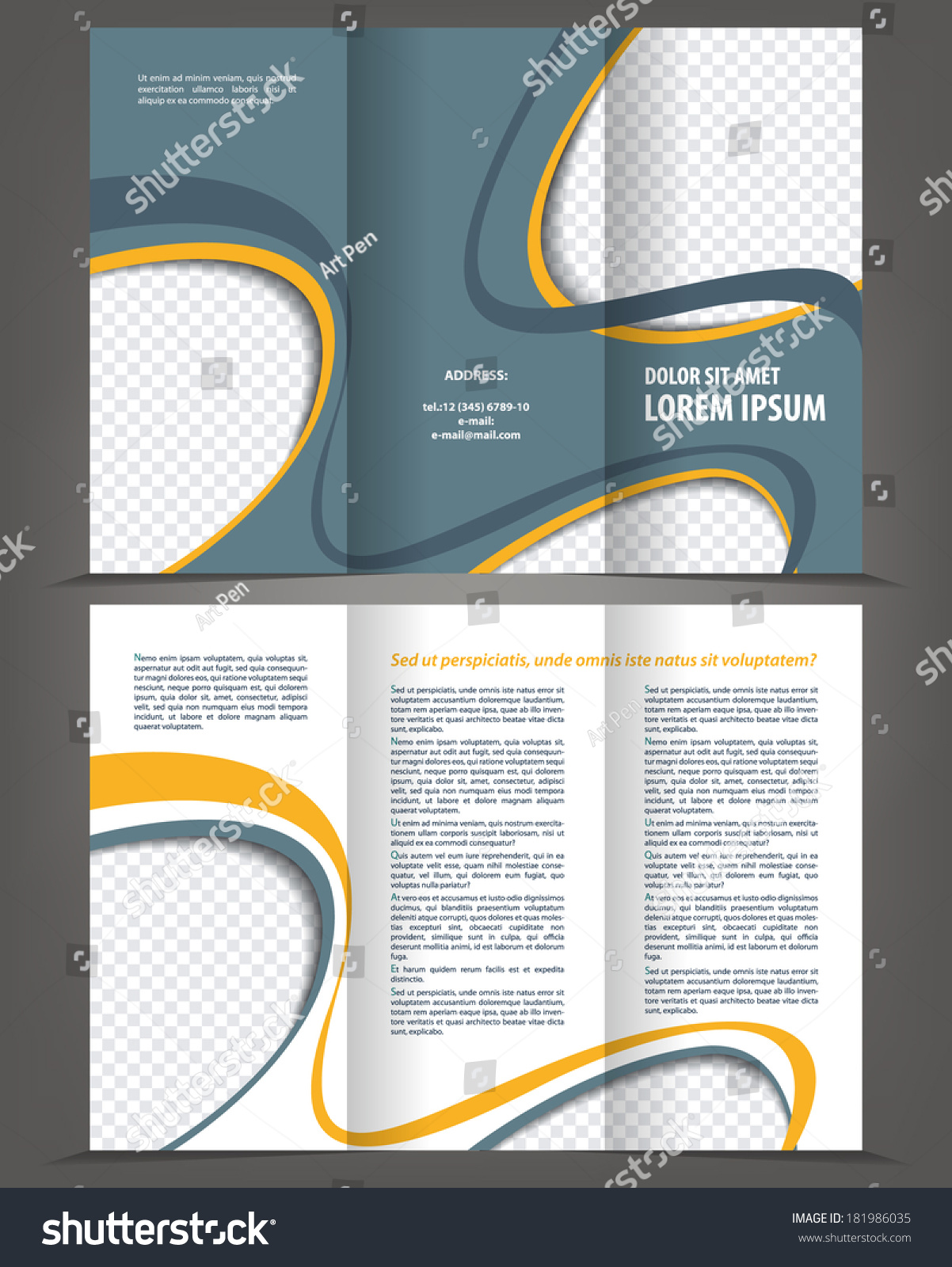trifold design template empty vector empty trifold brochure print template stock vector trifold design template empty vector empty trifold brochure print template stock vector
