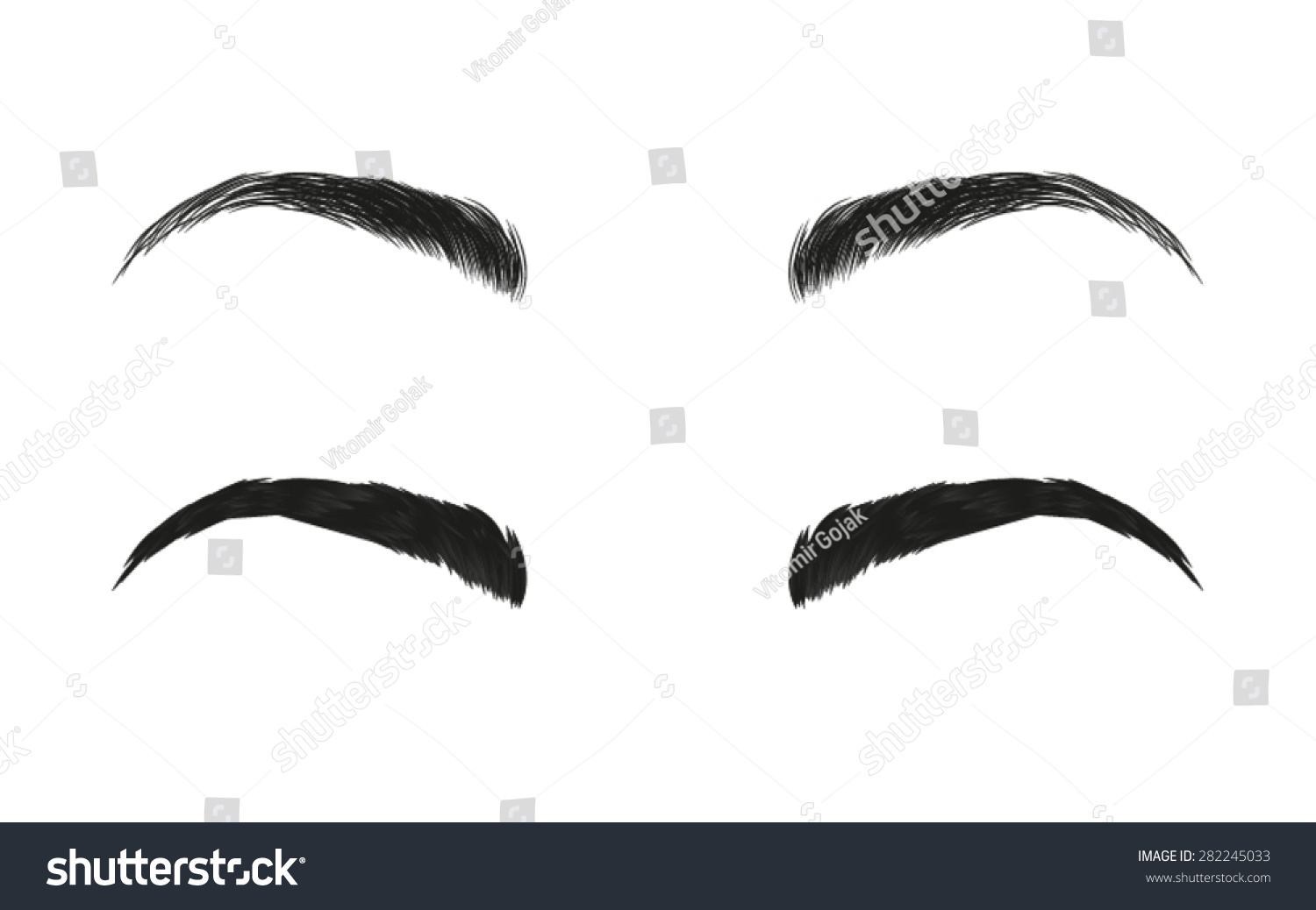 Vector Eyebrows, Realistic And Cartoon Style 282245033 Shutterstock