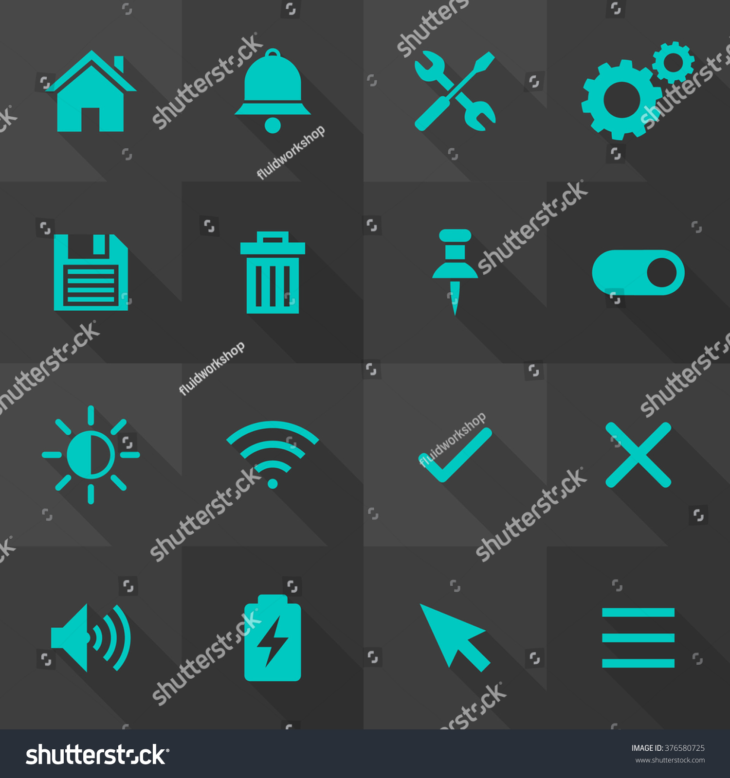 Vector Flat Icon Set - User Interface - 376580725 : Shutterstock