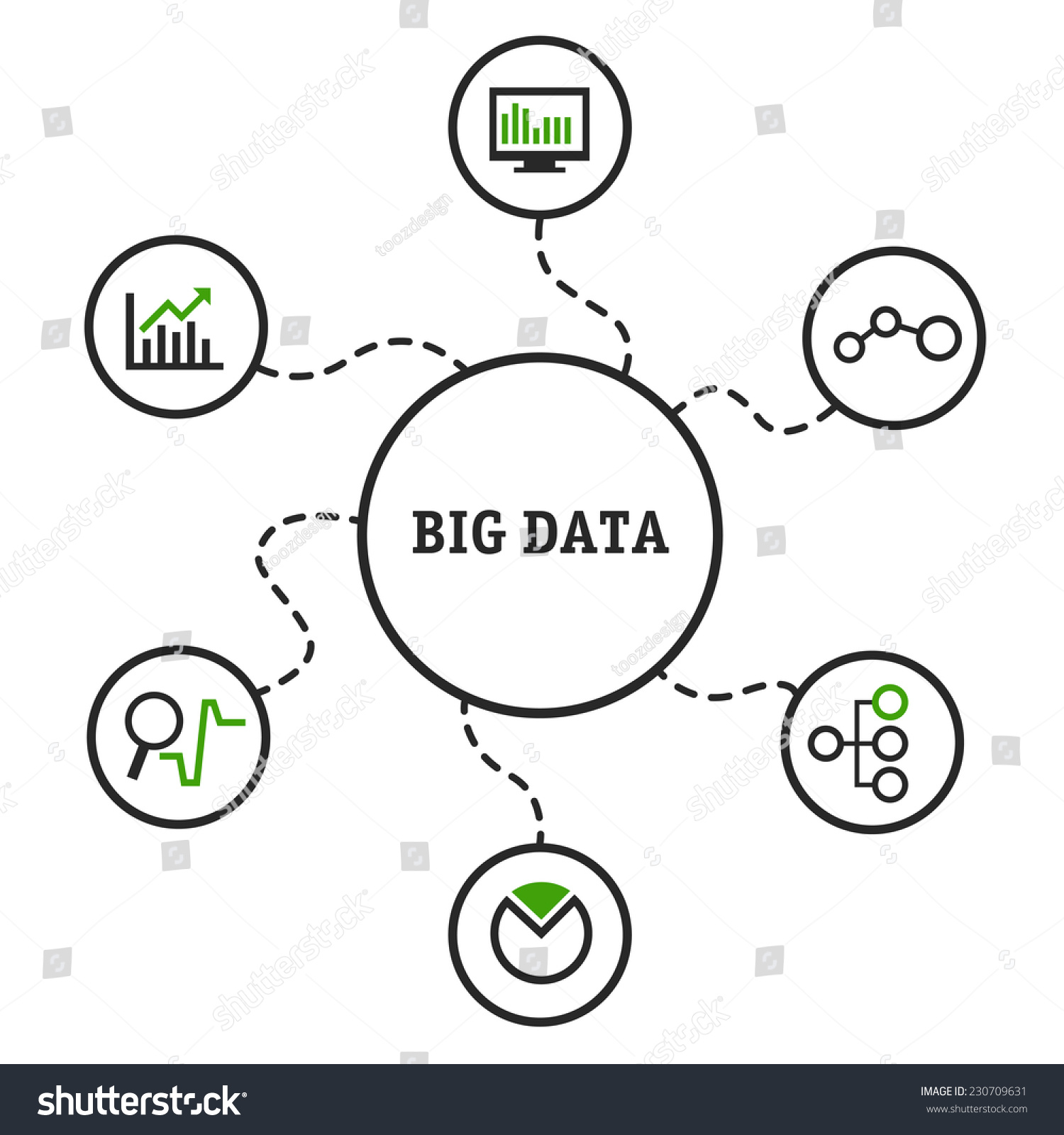 Vector Flat Illustration Big Data - 230709631 : Shutterstock