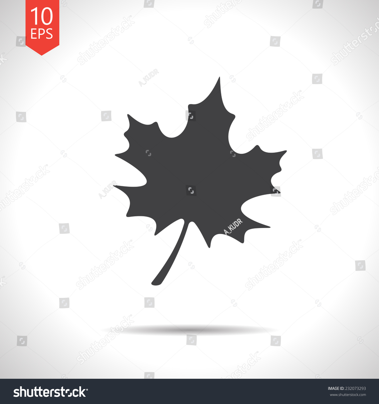 Vector Flat Maple Leaf Icon Isolated On White. Eps10 - 232073293