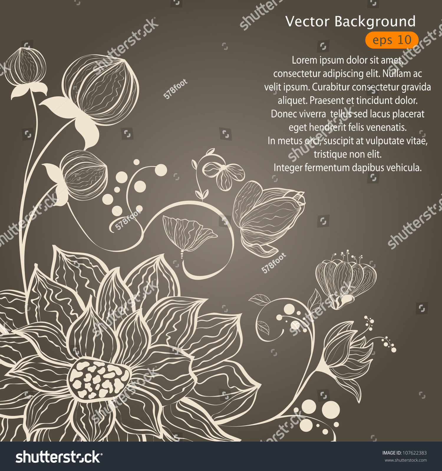 Vector Floral Background Stock Vector 107622383 - Shutterstock