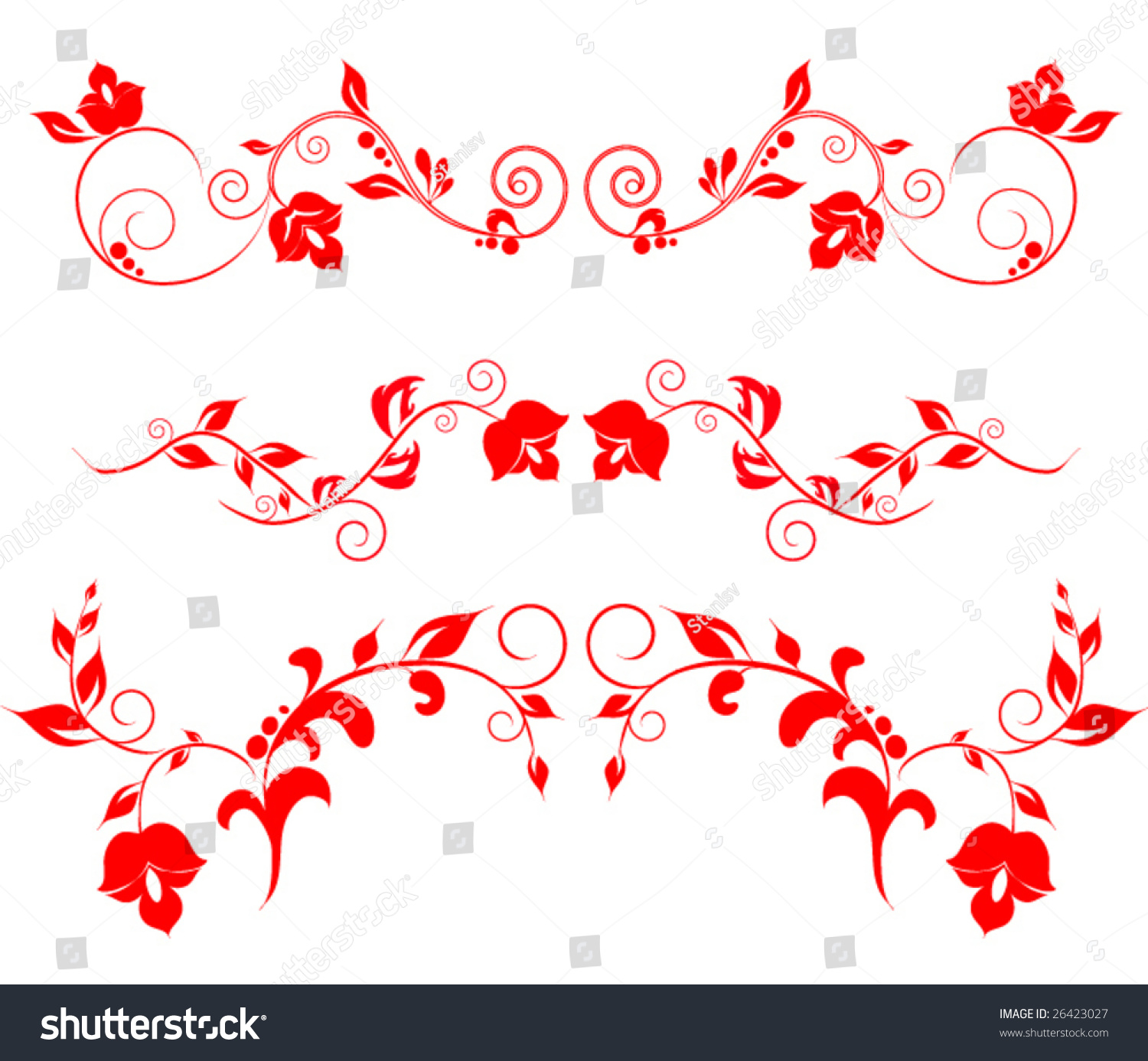 Vector Floral Design Elements On White Background - 26423027 : Shutterstock