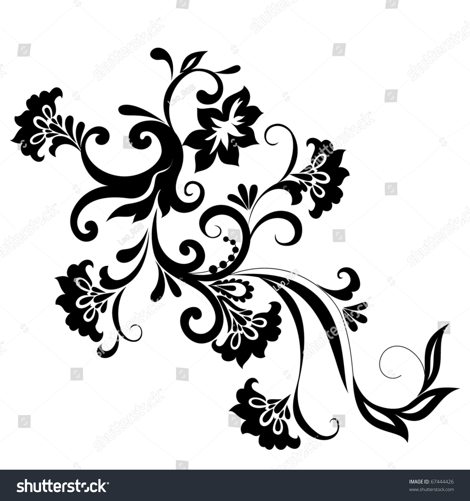 Vector Floral Material On White Background. - 67444426 : Shutterstock