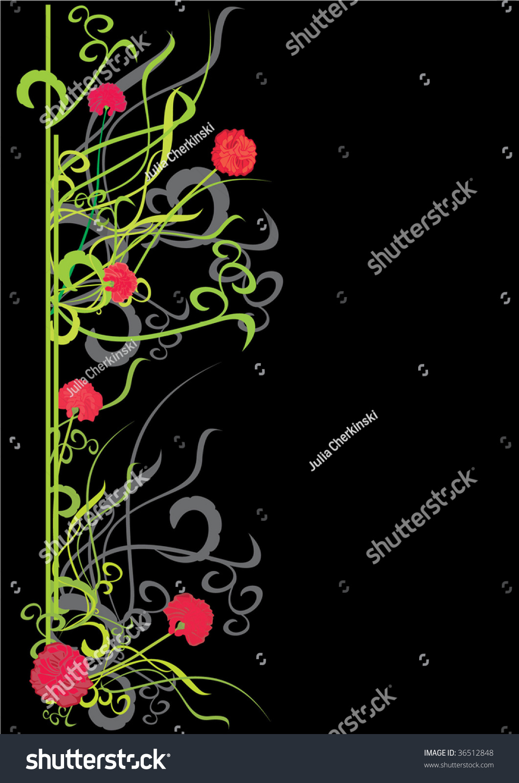 Vector Flower Border Stock Vector 36512848 - Shutterstock