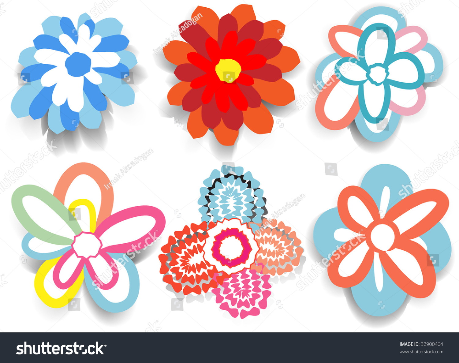 Vector Flower Drawing Set Stock Vector 32900464 - Shutterstock