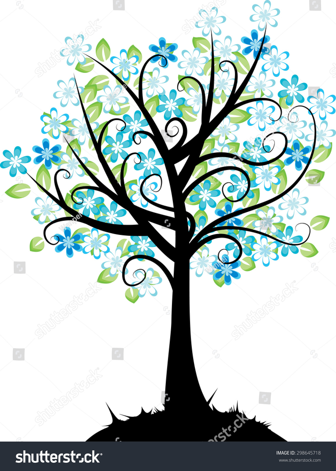 Vector Flower Tree - 298645718 : Shutterstock
