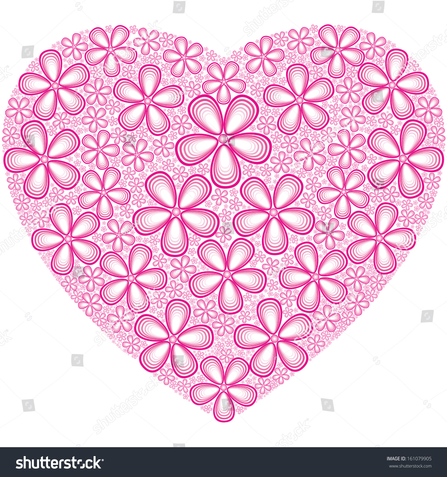 Vector Flowers Heart Stock Vector 161079905 - Shutterstock