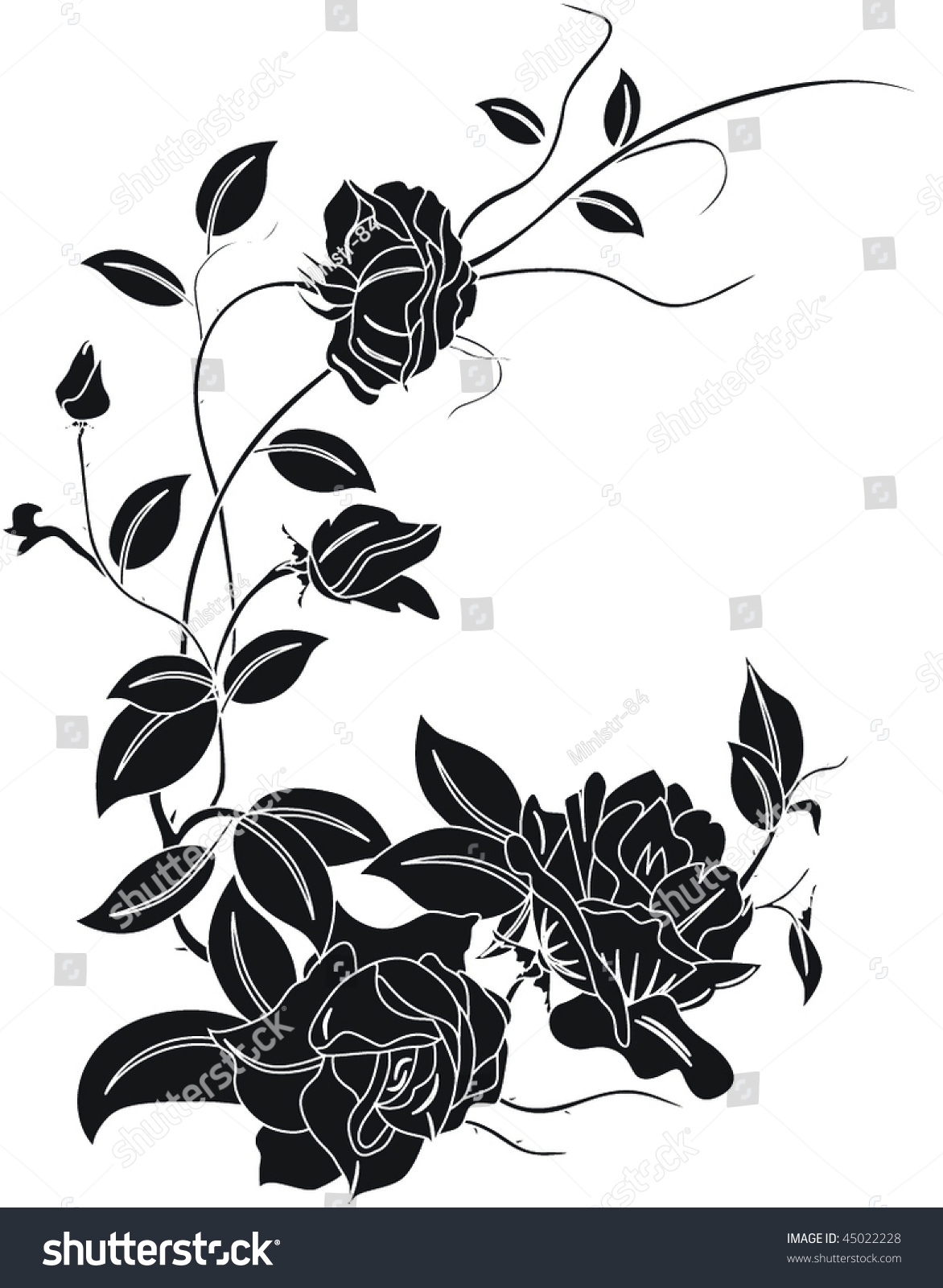 Vector Flowers On White Background - 45022228 : Shutterstock