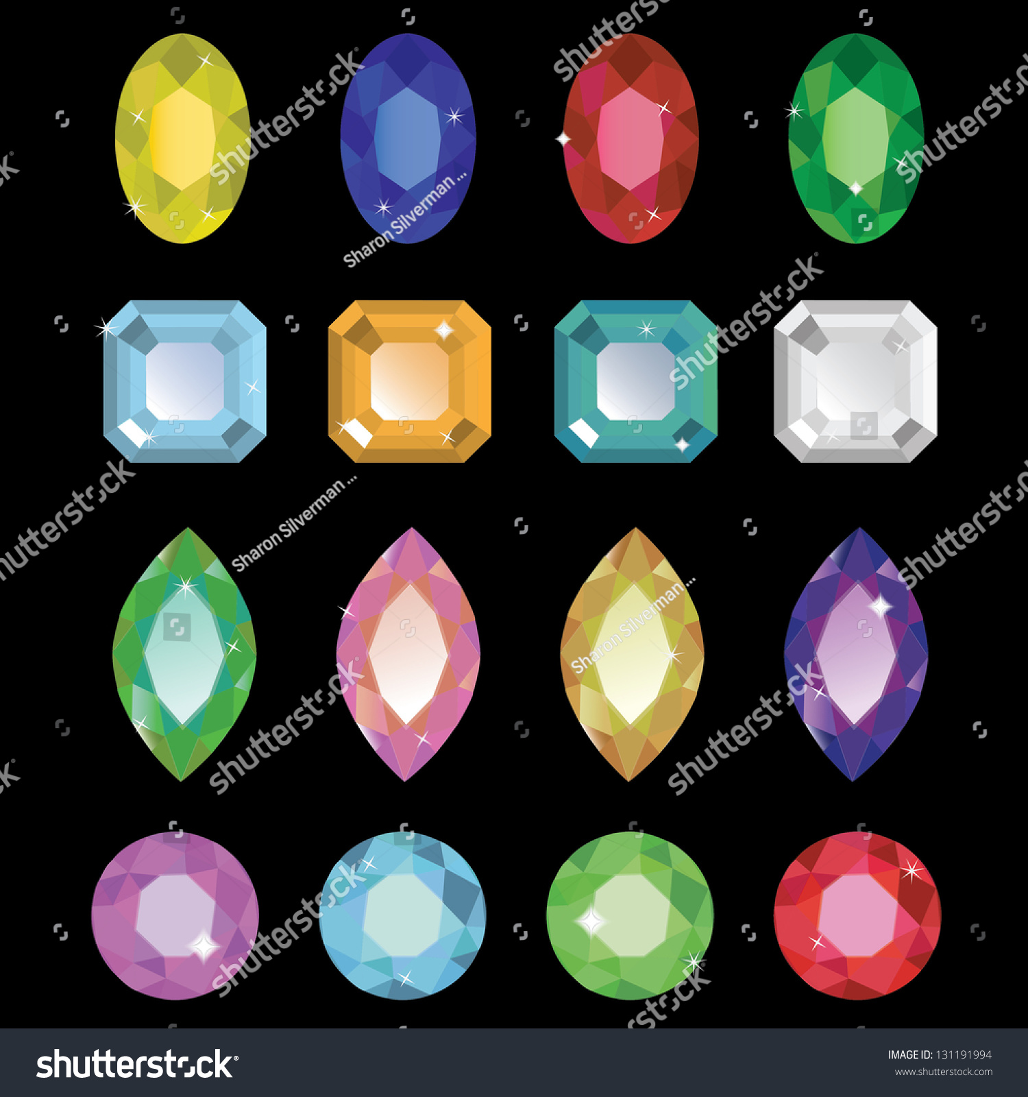 Vector Gemstone Illustration - 131191994 : Shutterstock