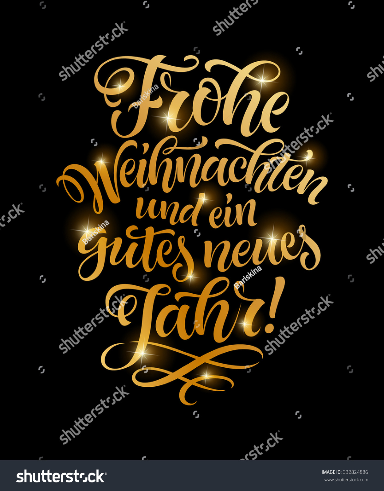 vector german merry christmas golden text "frohe