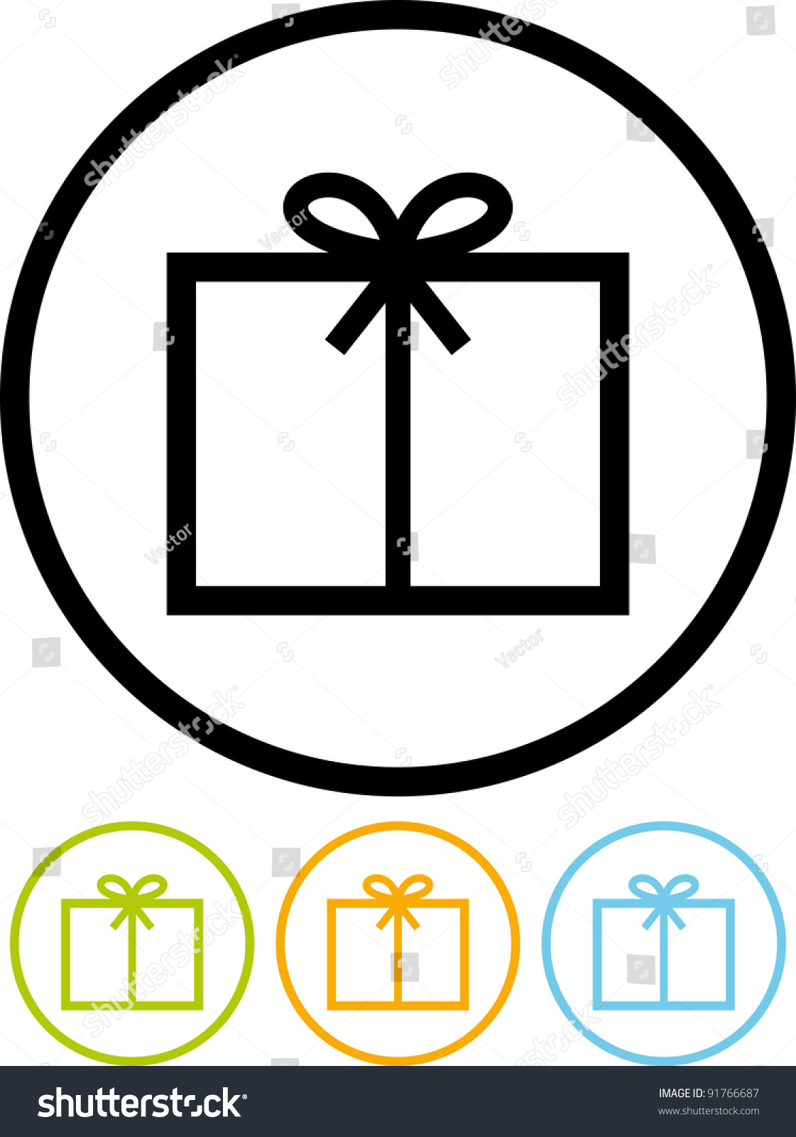 Vector Gift Box Icon - 91766687 : Shutterstock