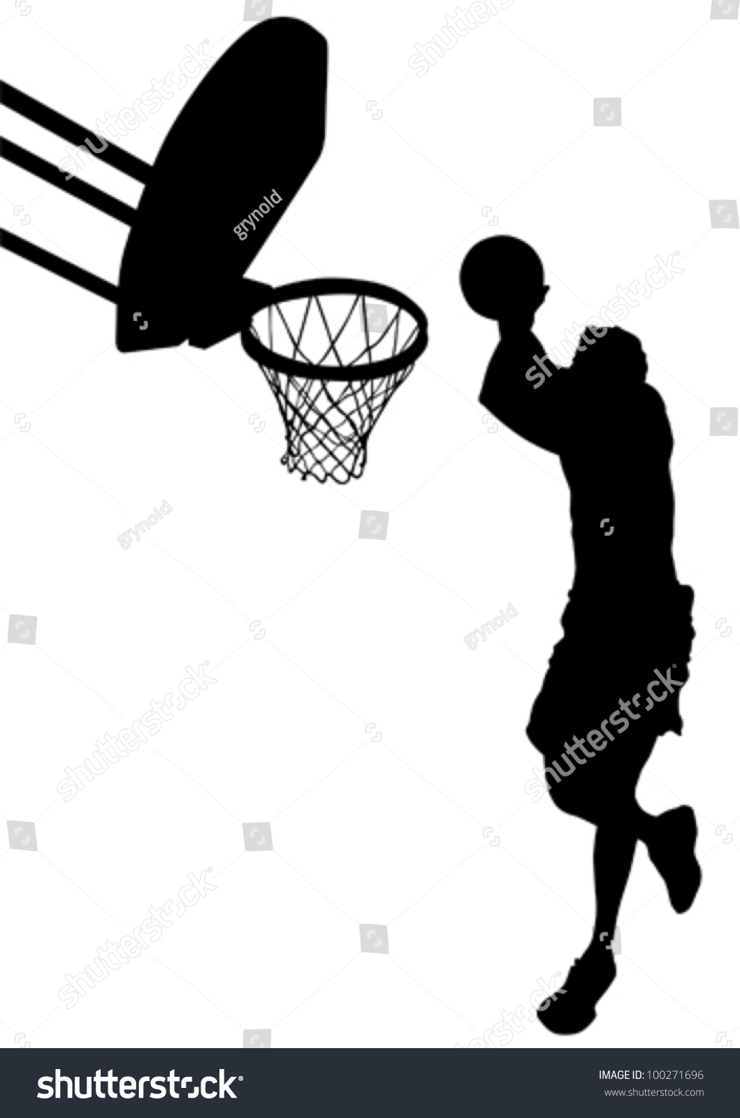 Vector Graphic Basketball Silhouette Man Ball Stock Vector 100271696