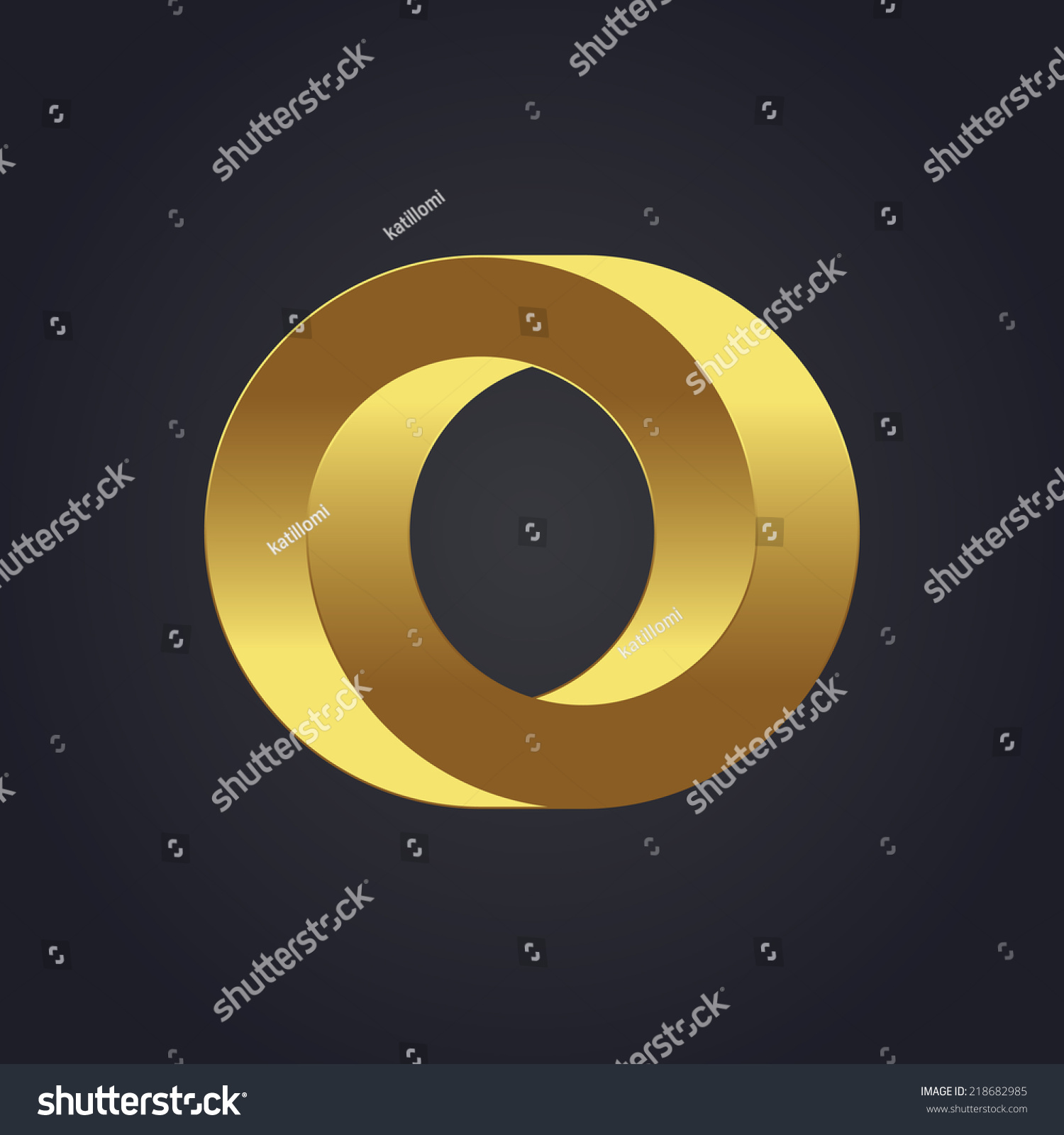 vector-graphic-gold-alphabet-impossible-letter-symbol-letter-o