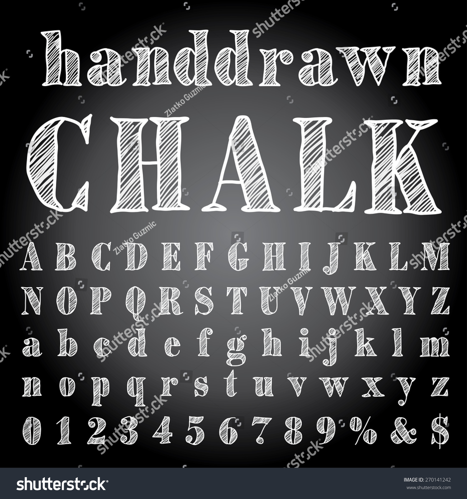 Vector Hand Drawn Chalk Alphabet Stock Vector 270141242 - Shutterstock