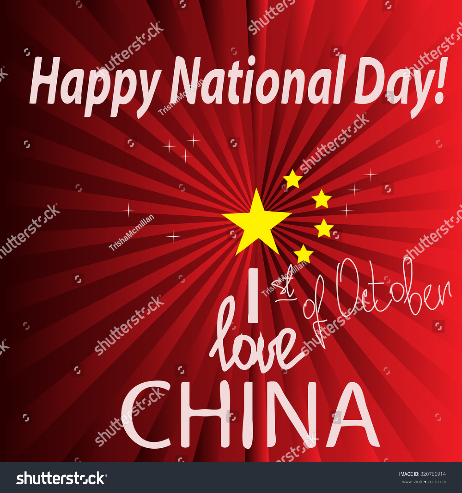 Vector Happy National Day Card. Chinese National Holiday. Holiday