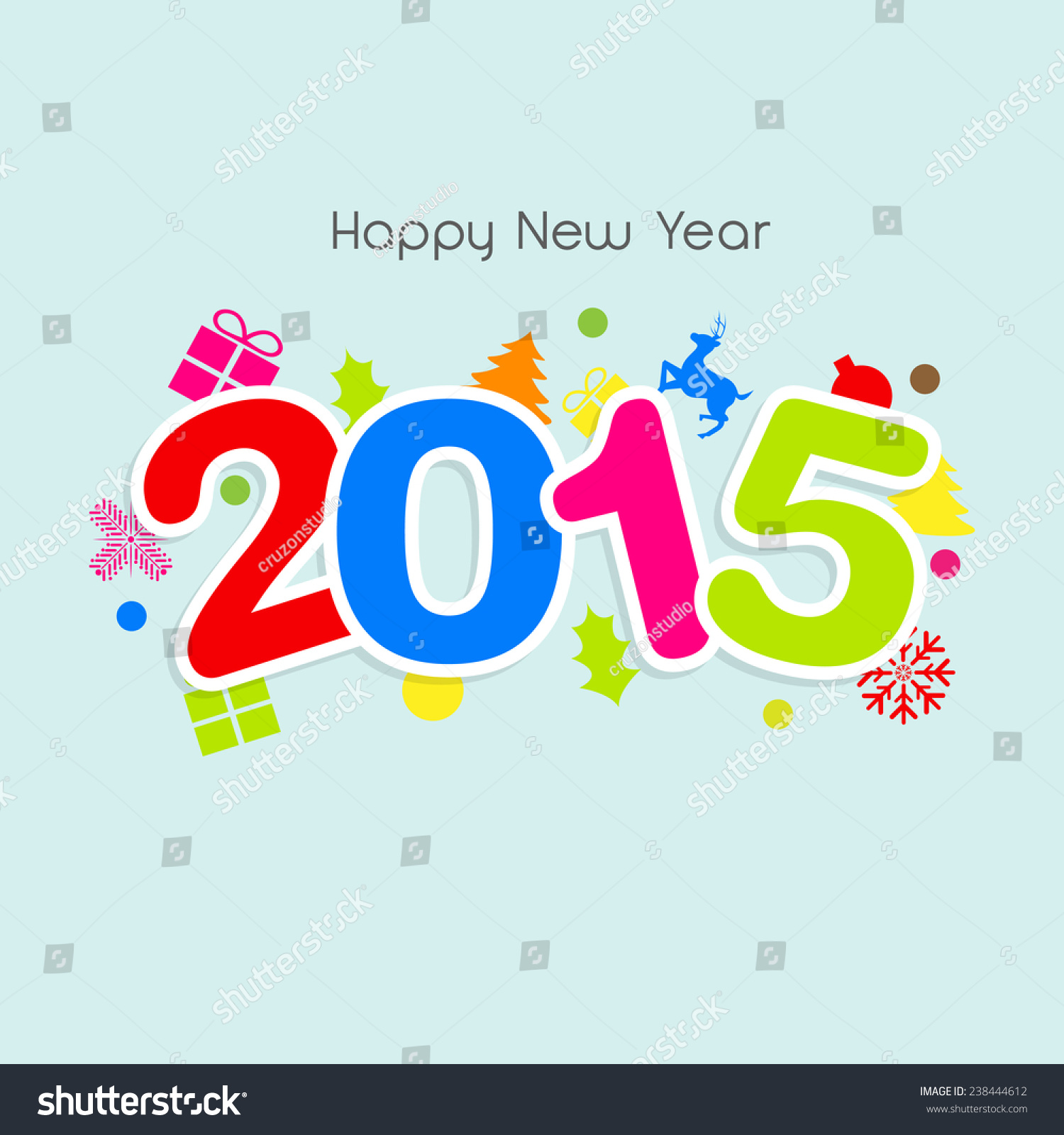 Vector Happy New Year Illustration. - 238444612 : Shutterstock