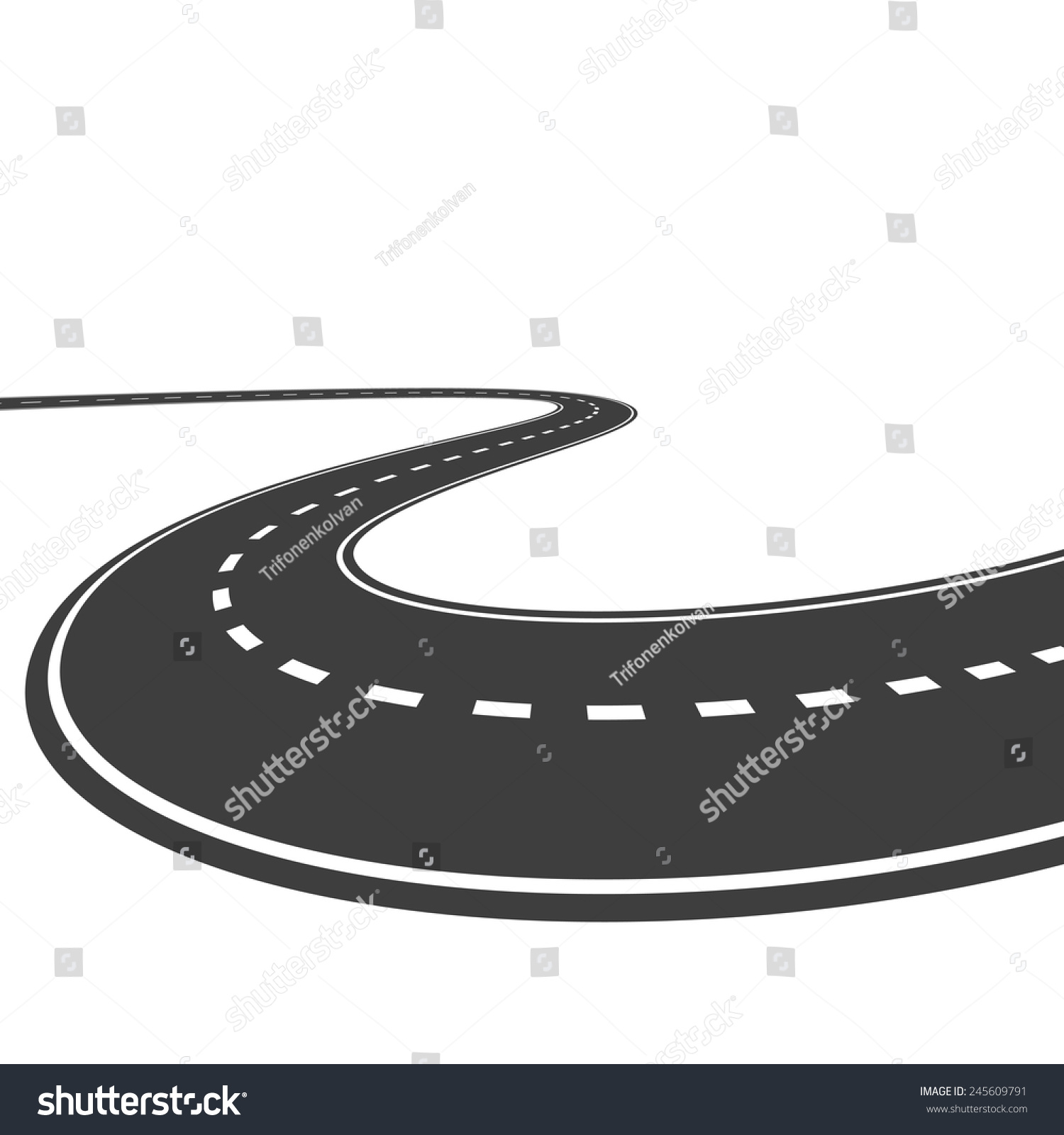 Vector Highway Isolated On A White Background - 245609791 : Shutterstock