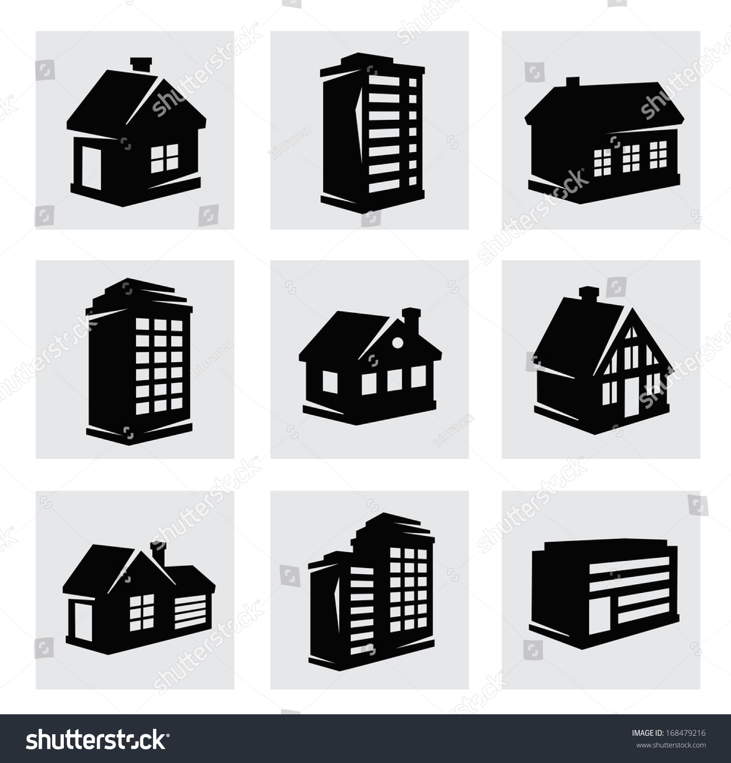 Vector Houses Icons Set - 168479216 : Shutterstock