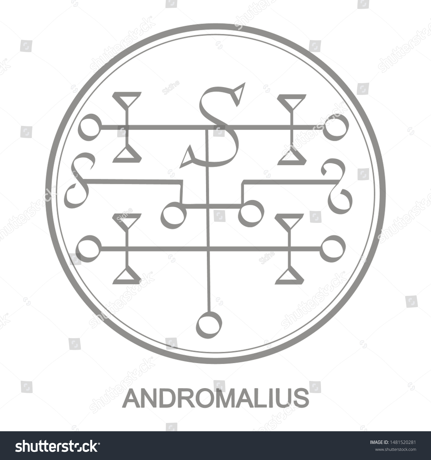 Vector Icon Symbol Demon Andromalius Sigil Stock Vector Royalty Free