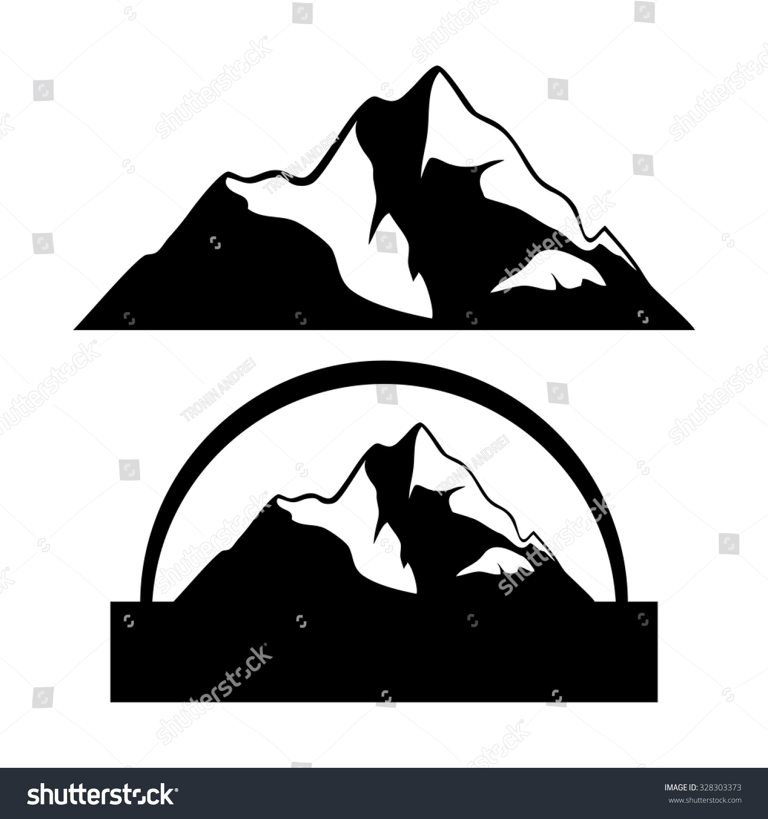 Vector Icons Mountain Top Stock Vector 328303373 - Shutterstock