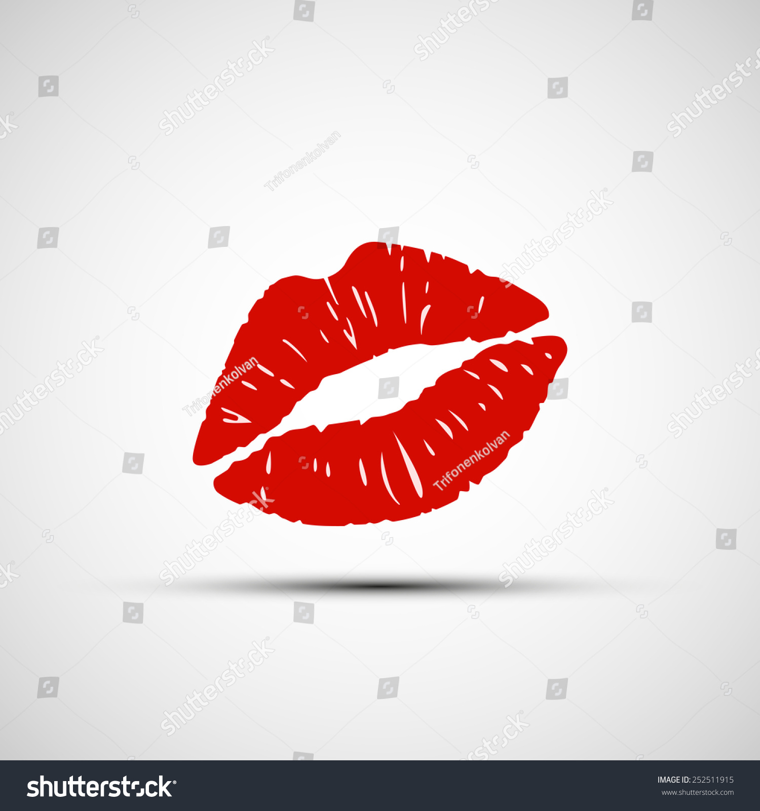 Vector Icons Female Lips Print Stock Vector Royalty Free 252511915