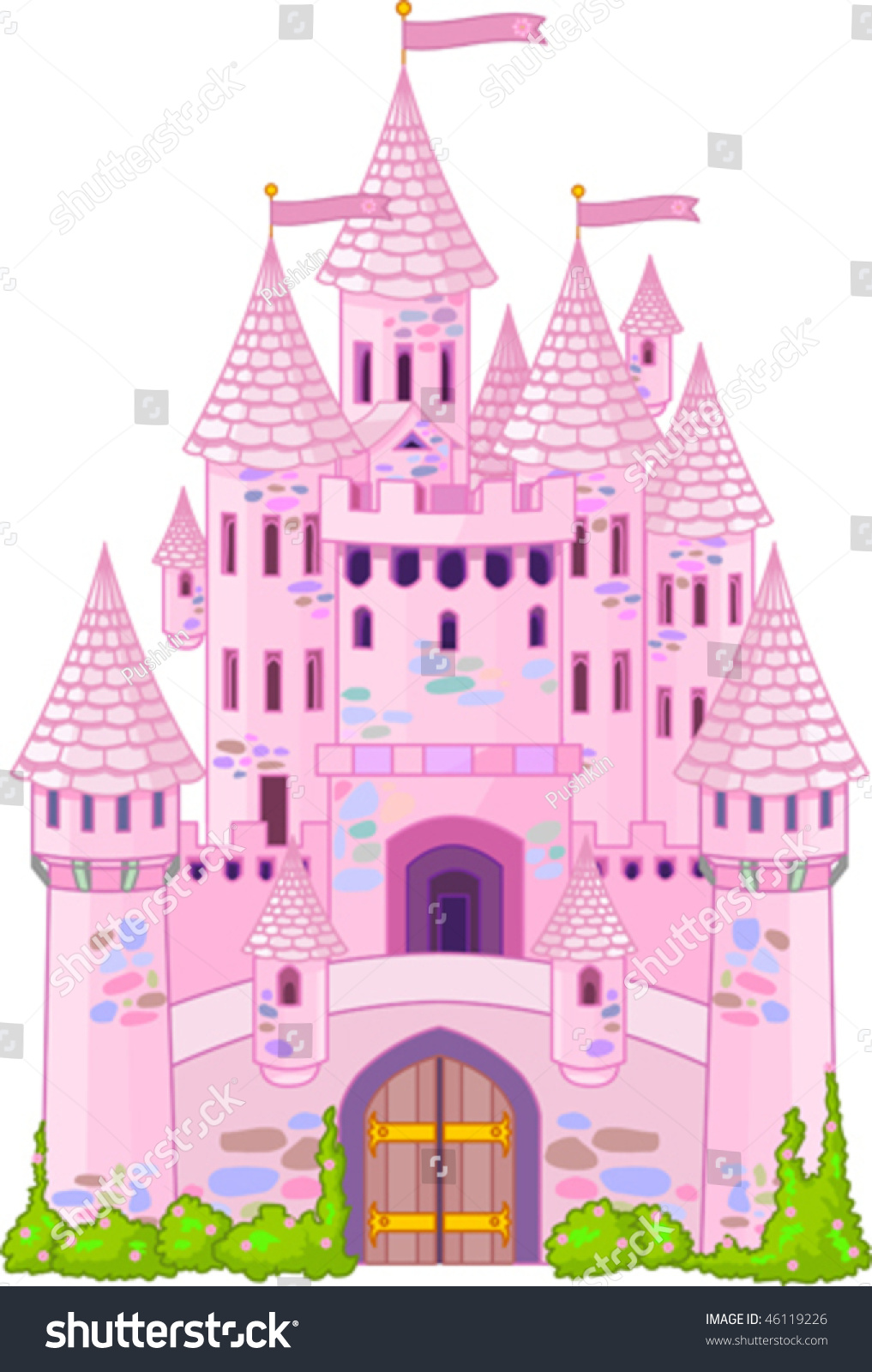 Vector Illustration Of A Fairy Tale Princess Castle 46119226