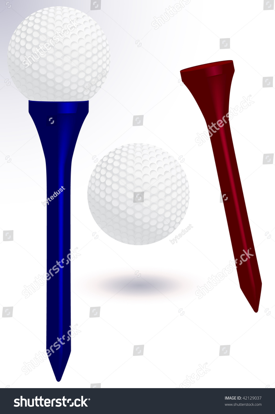 Vector Illustration Of A Golf Ball With Golf Tee All Objects And