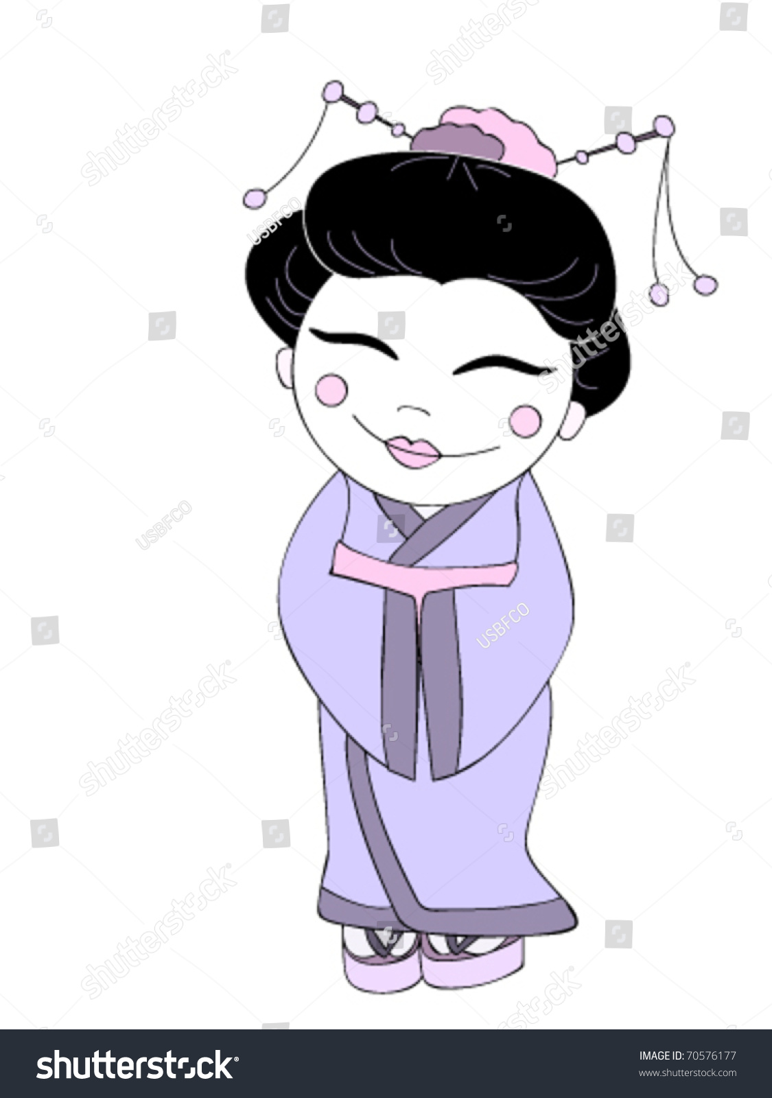 Vector Illustration Of A Japanese Geisha - 70576177 : Shutterstock