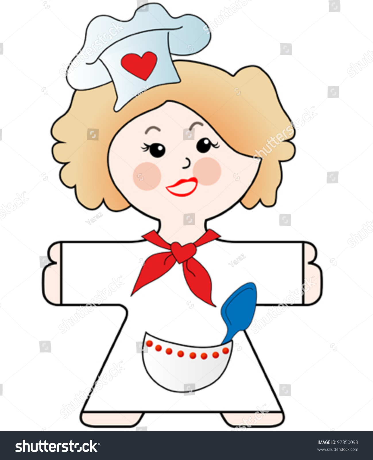 Vector Illustration Of A Nice Cooking Chef - 97350098 : Shutterstock