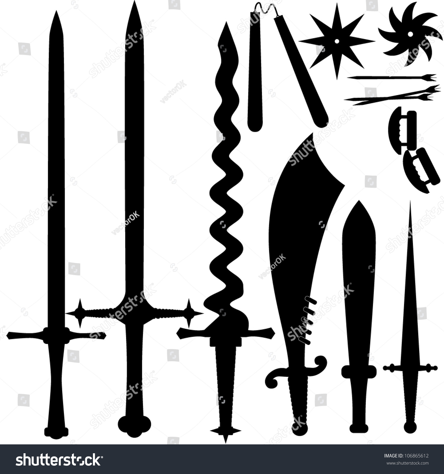 Vector Illustration Of A Set Of Knives. Eps10 - 106865612 : Shutterstock