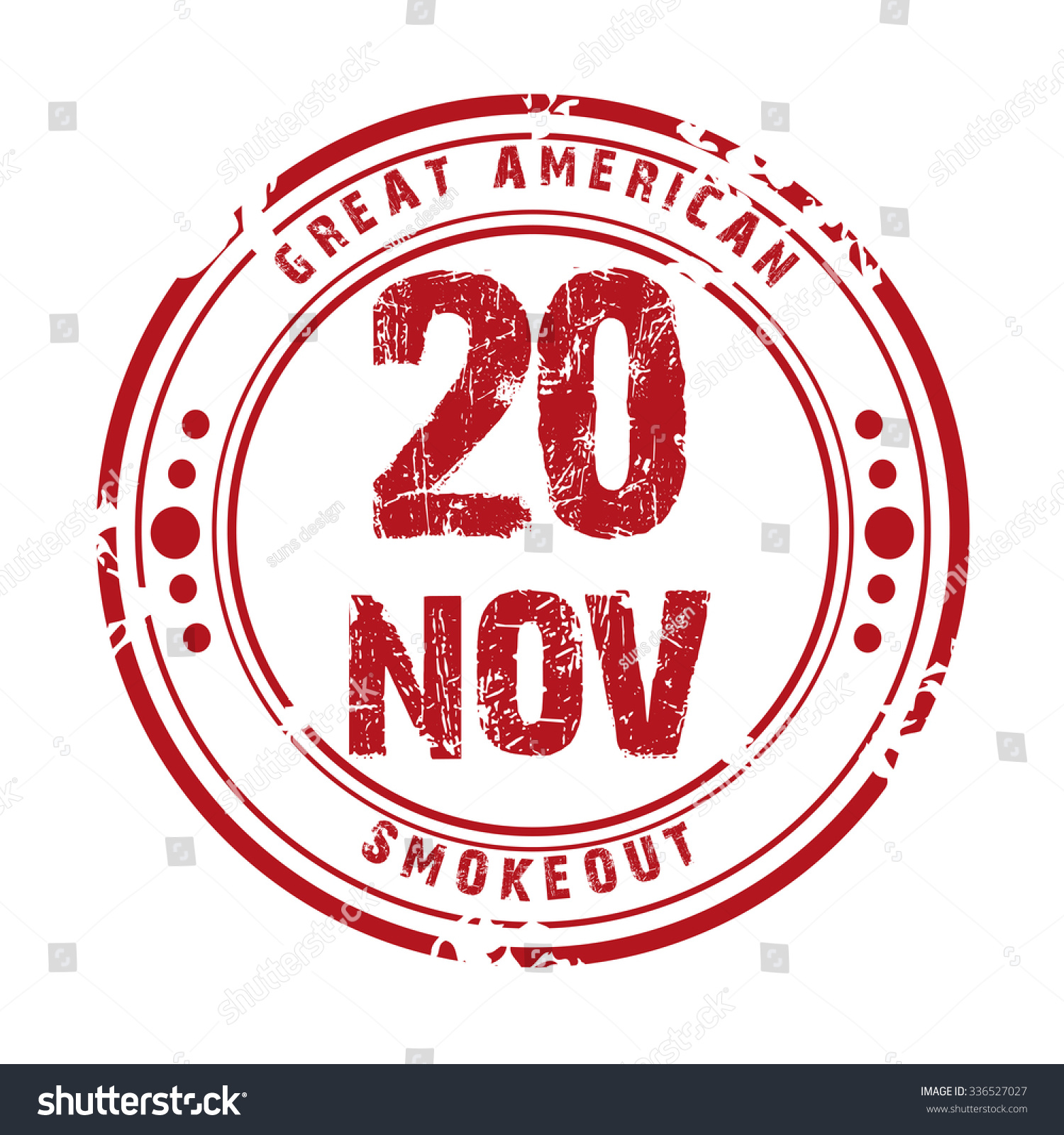 Vector Illustration Stamp Great American Smokeout Stock Vector Royalty