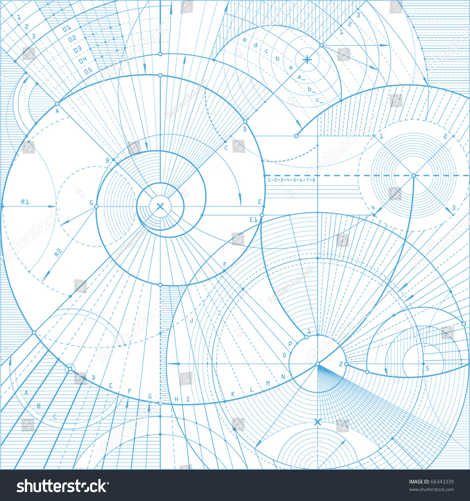 Vector Illustration Of A Technical Draft Background