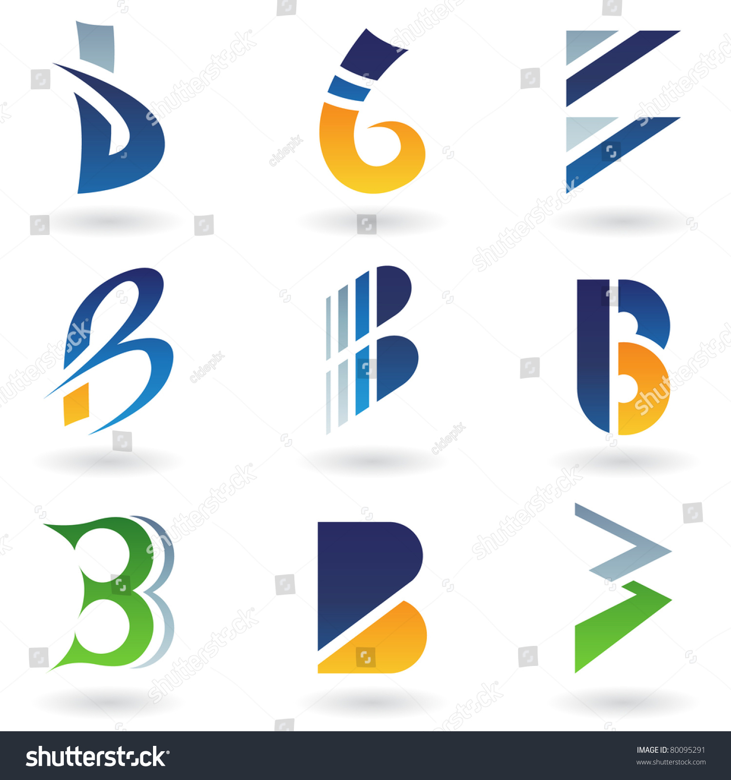 Vector Illustration Of Abstract Icons Based On The Letter B - 80095291 ...