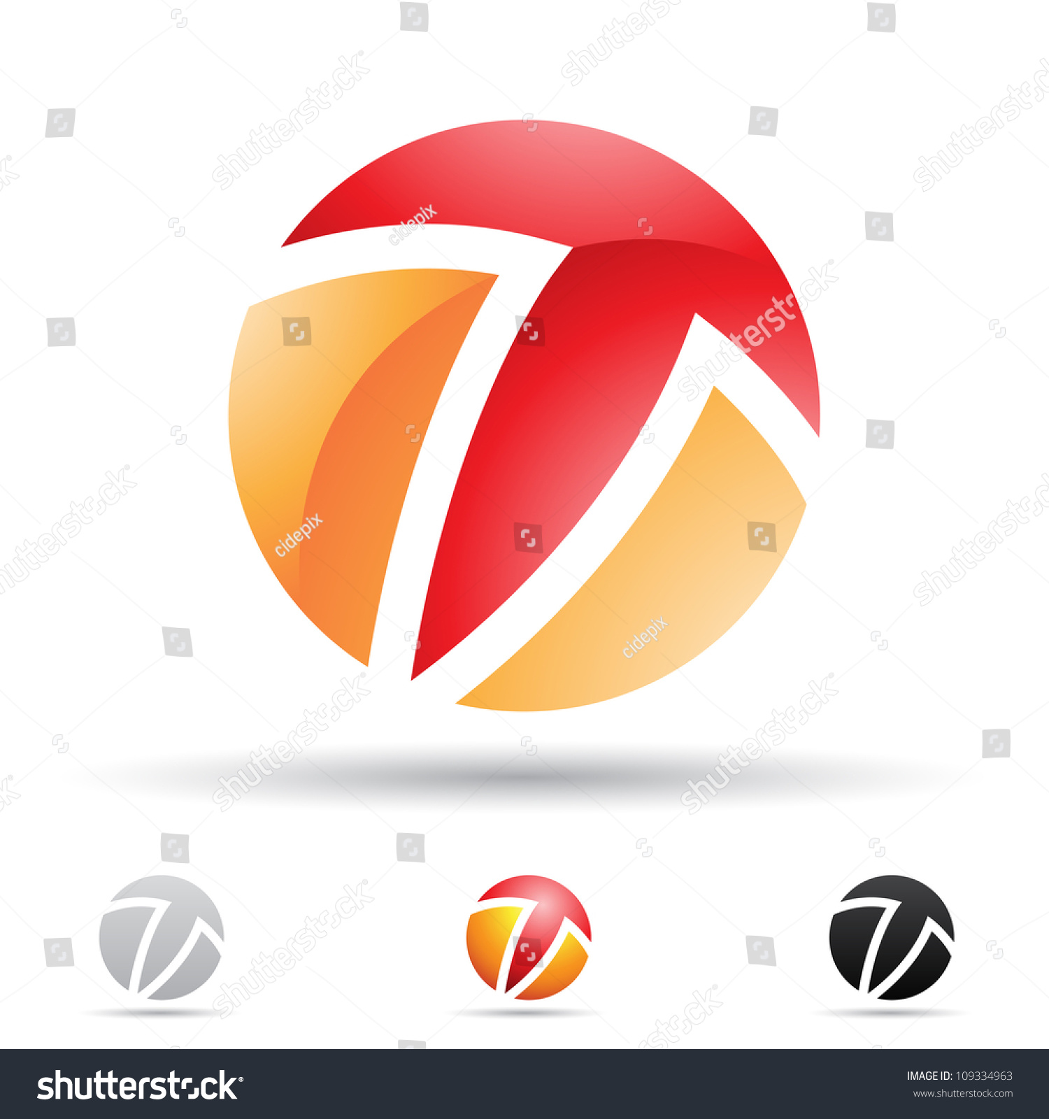 Vector Illustration Of Abstract Icons Based On The Letter T 109334963