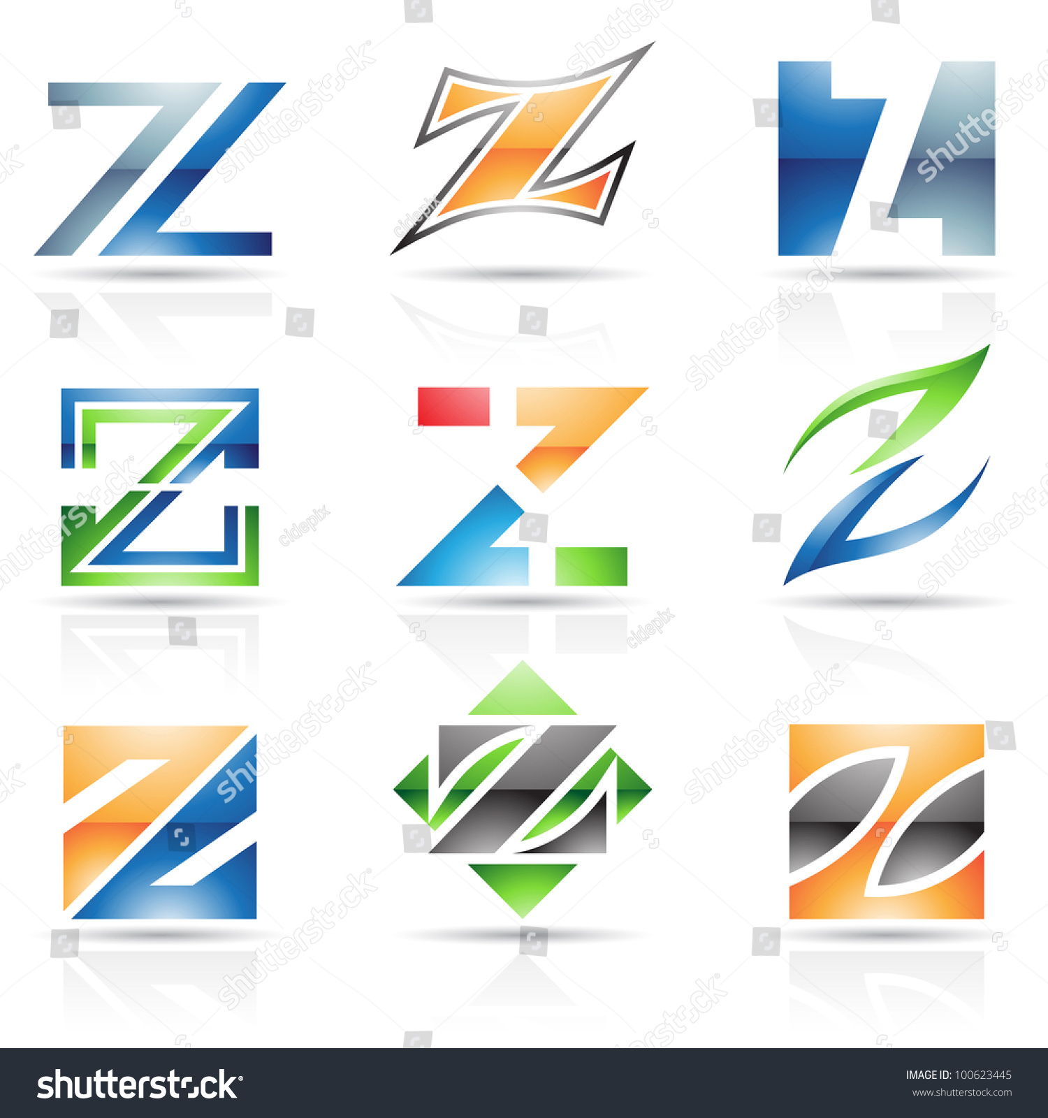 Vector Illustration Of Abstract Icons Based On The Letter Z - 100623445