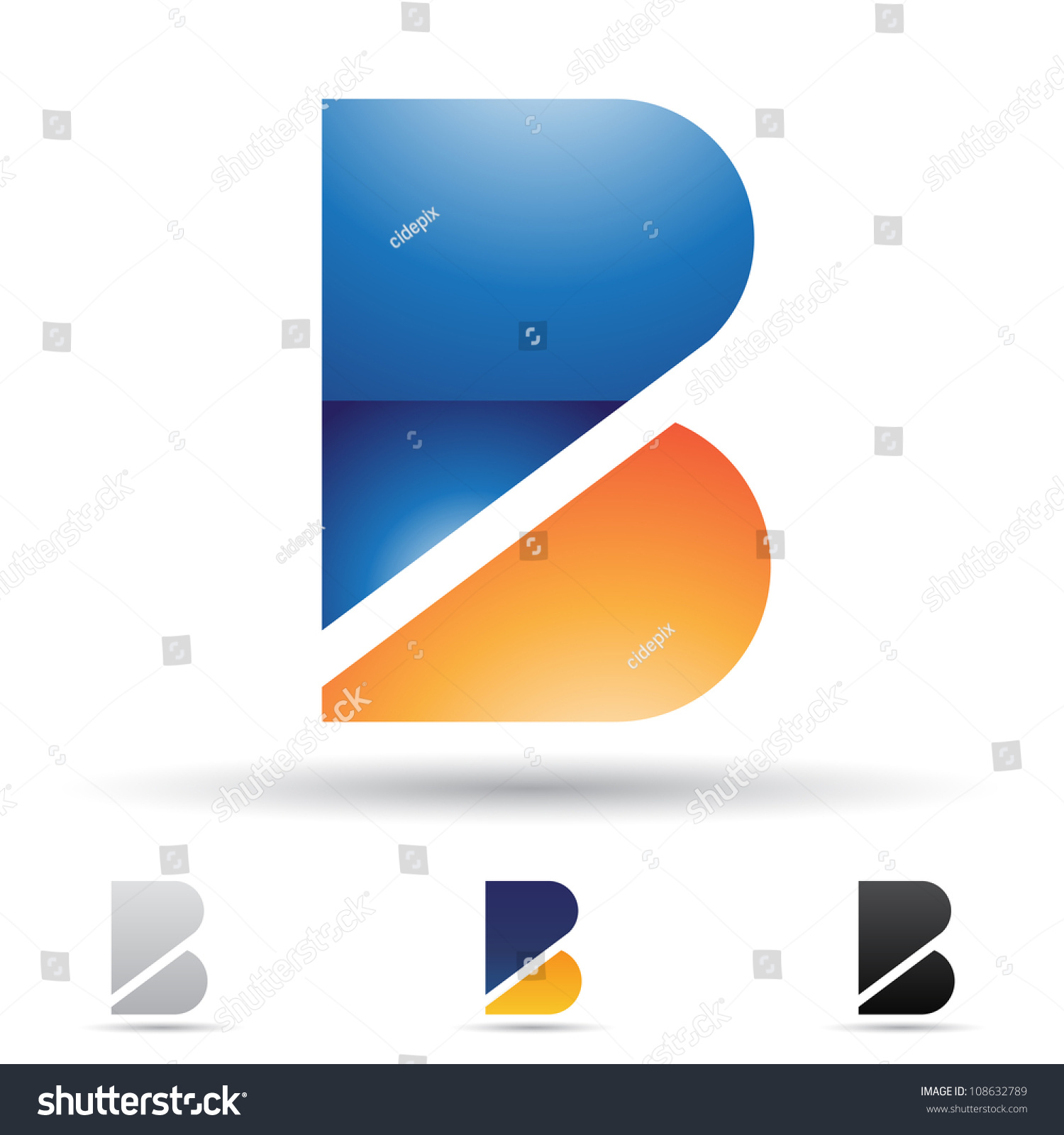 Vector Illustration Of Abstract Icons Of Letter B - Set 8 - 108632789 ...