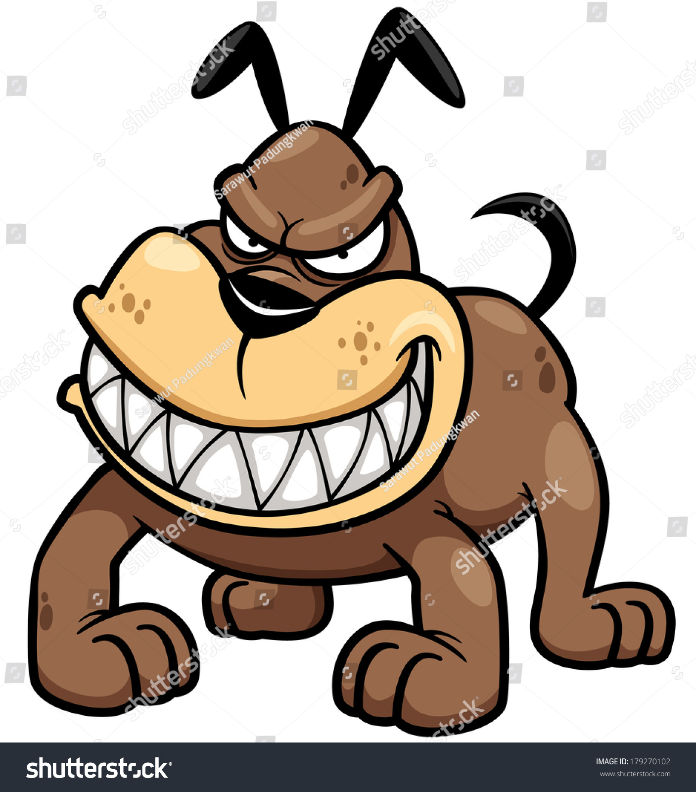 Vector Illustration Angry Dog Stock Vector 179270102 - Shutterstock