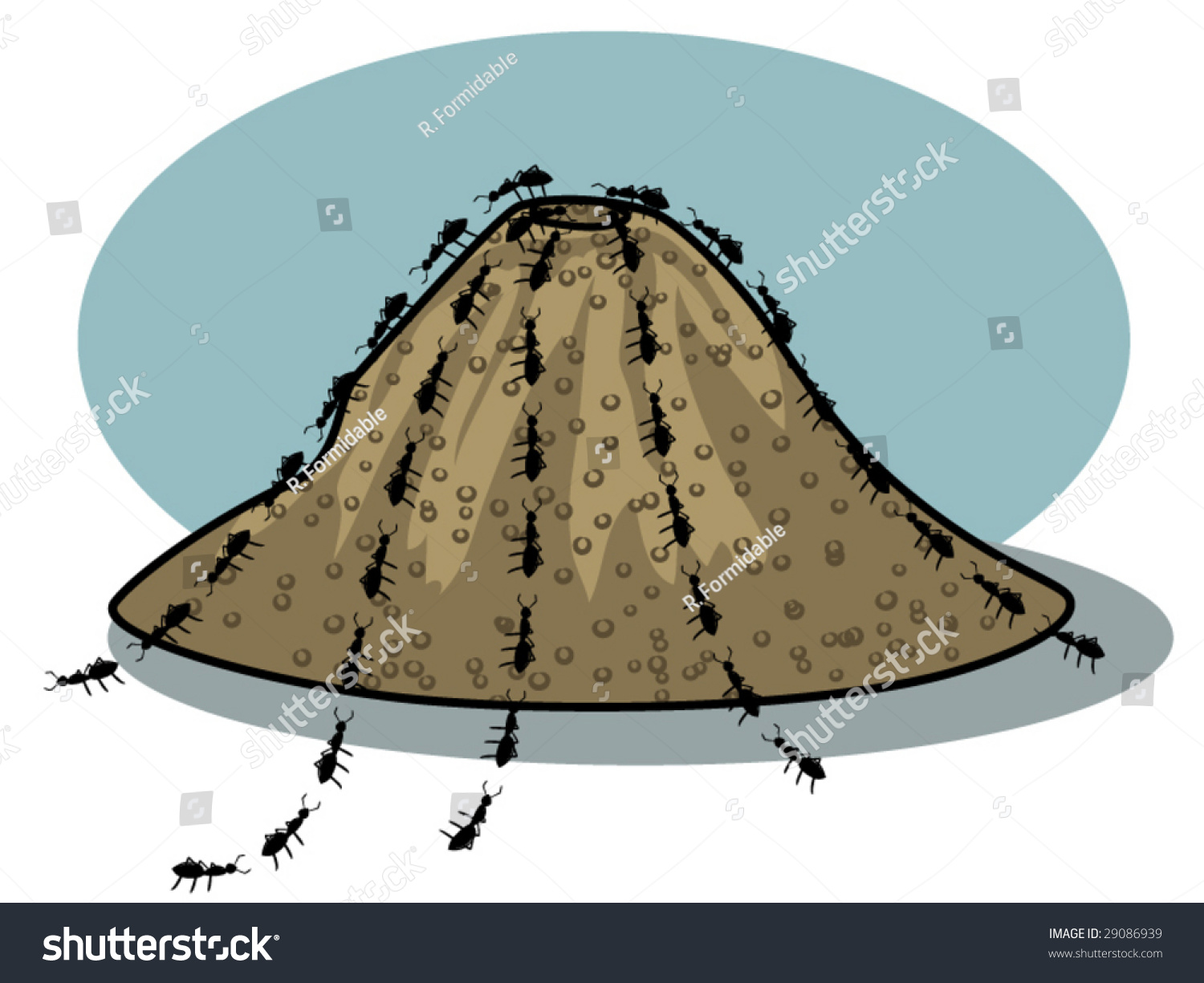 Vector Illustration Of Ants And An Ant Hill - 29086939 : Shutterstock