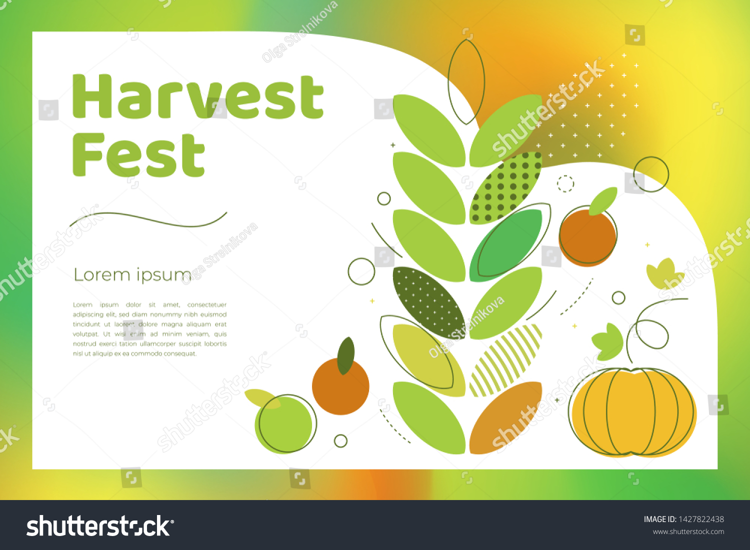 Vector Illustration Autumn Harvest Festival Poster Stock Vector