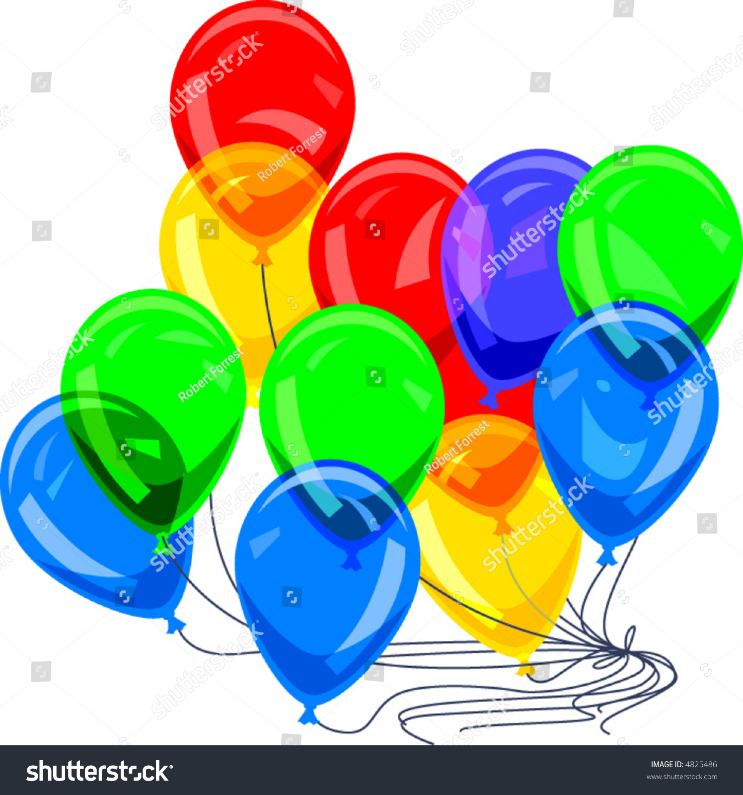 Vector Illustration Of Balloons On Strings 4825486 Shutterstock