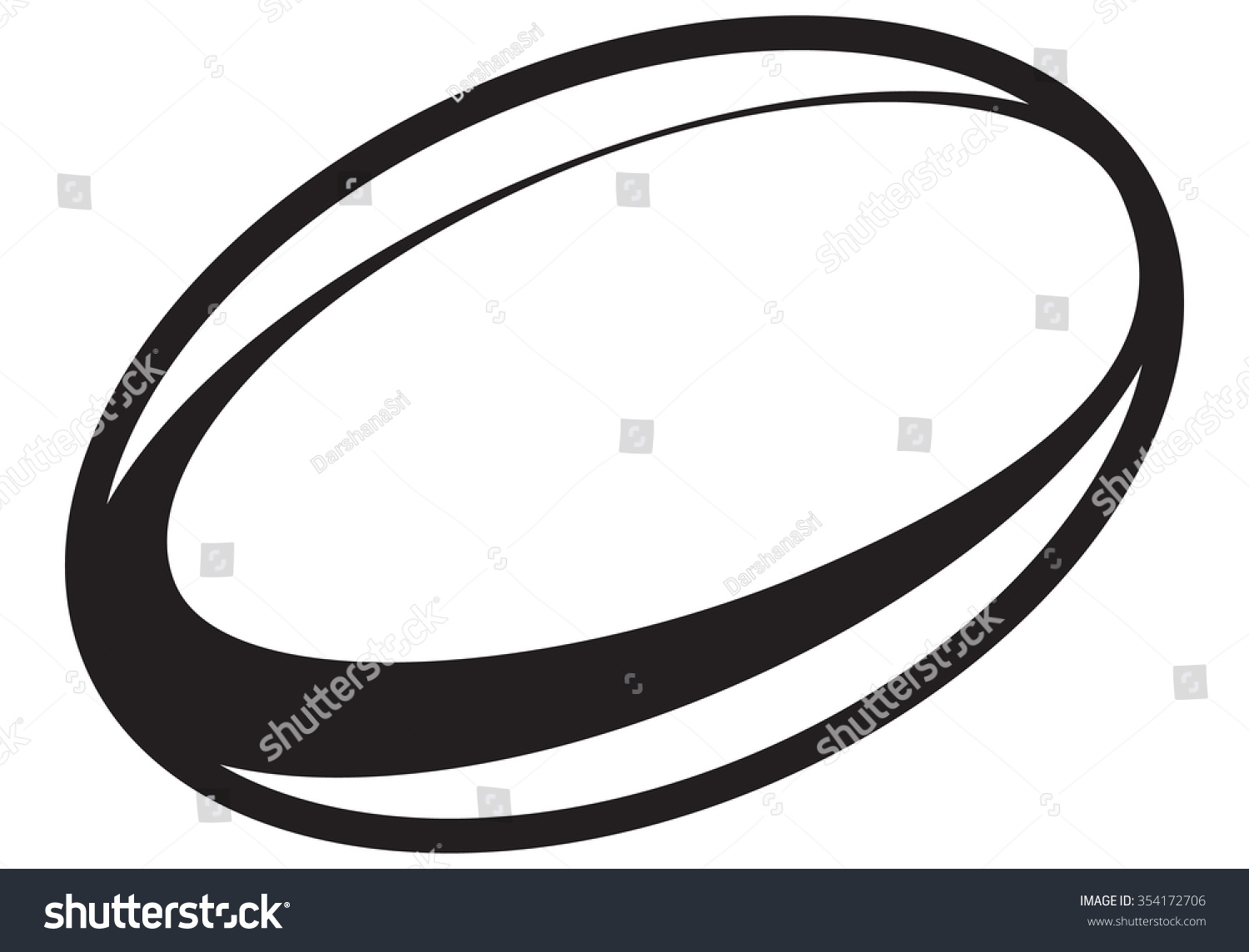 Vector Illustration Black White Rugby Ball Stock Vector