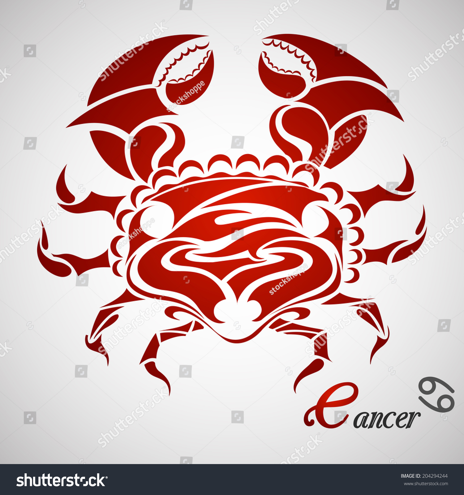 Vector Illustration Of Cancer Zodiac Sign 204294244 Shutterstock 