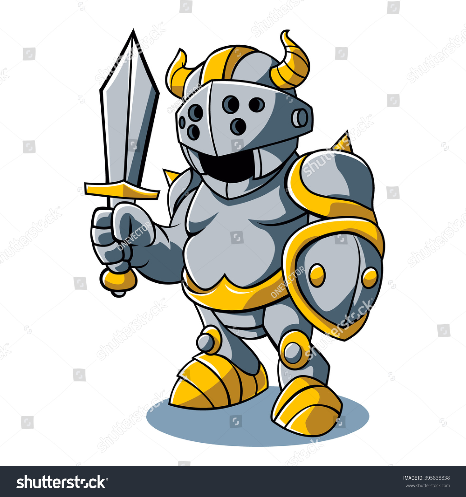 Vector Illustration Cartoon Knight Stock Vector 395838838 - Shutterstock