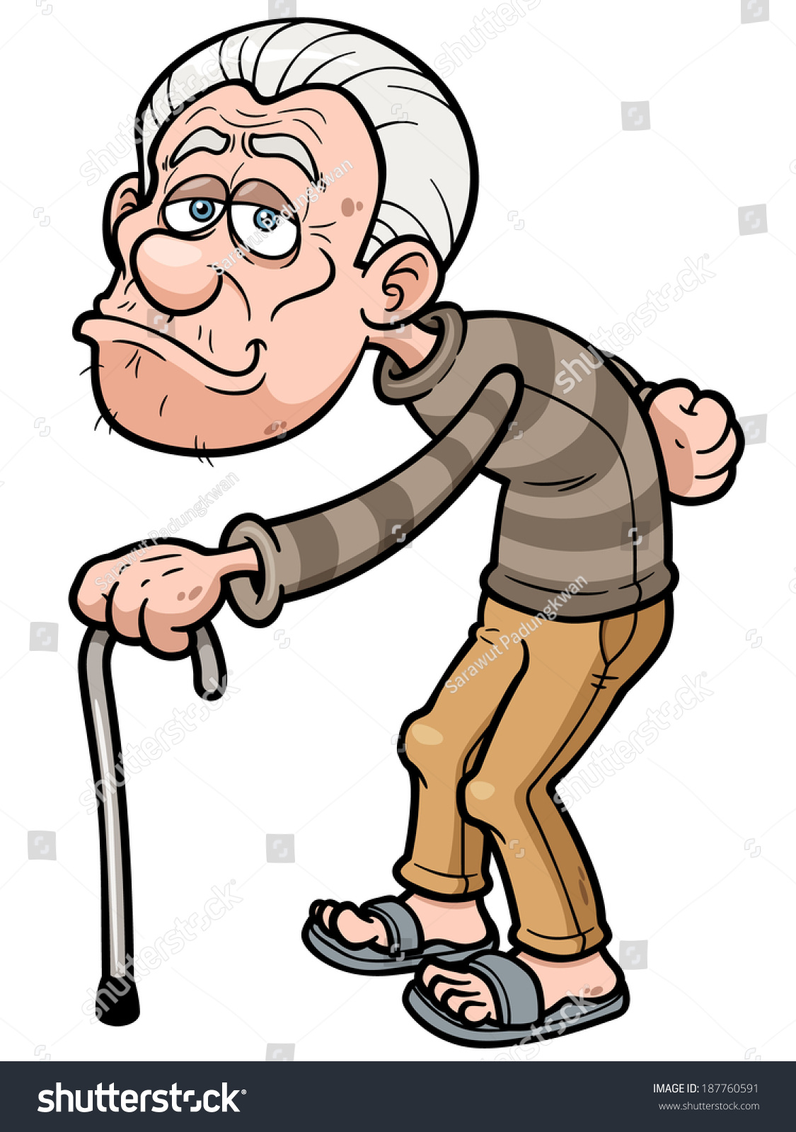 Vector Illustration Of Cartoon Old Man - 187760591 : Shutterstock