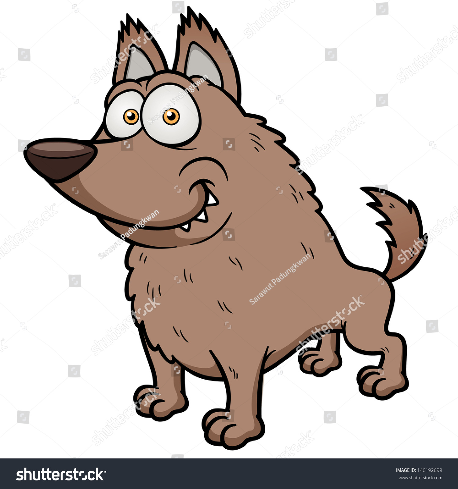 Vector Illustration Of Cartoon Wolf - 146192699 : Shutterstock