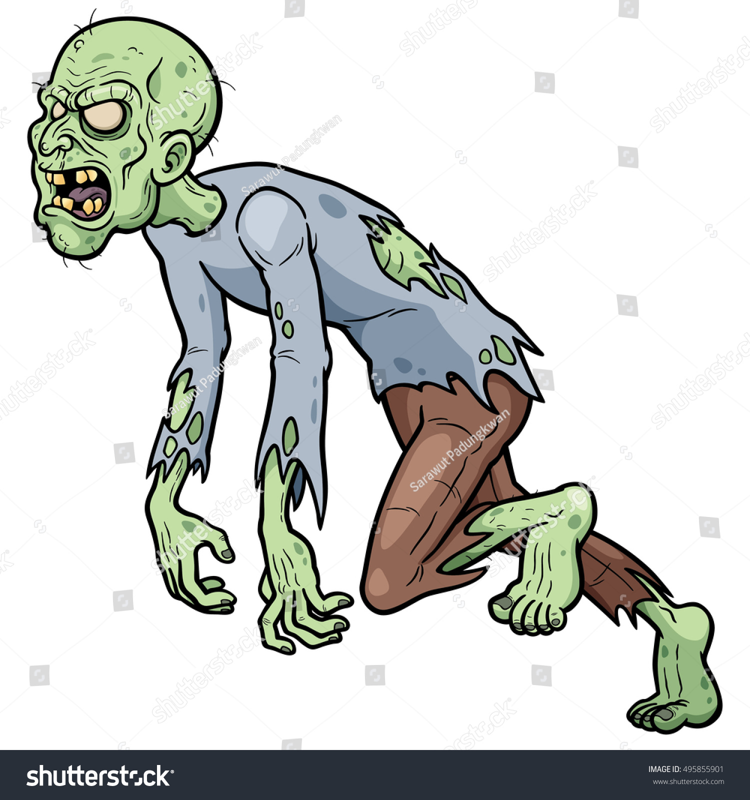 Vector Illustration Of Cartoon Zombie Shutterstock