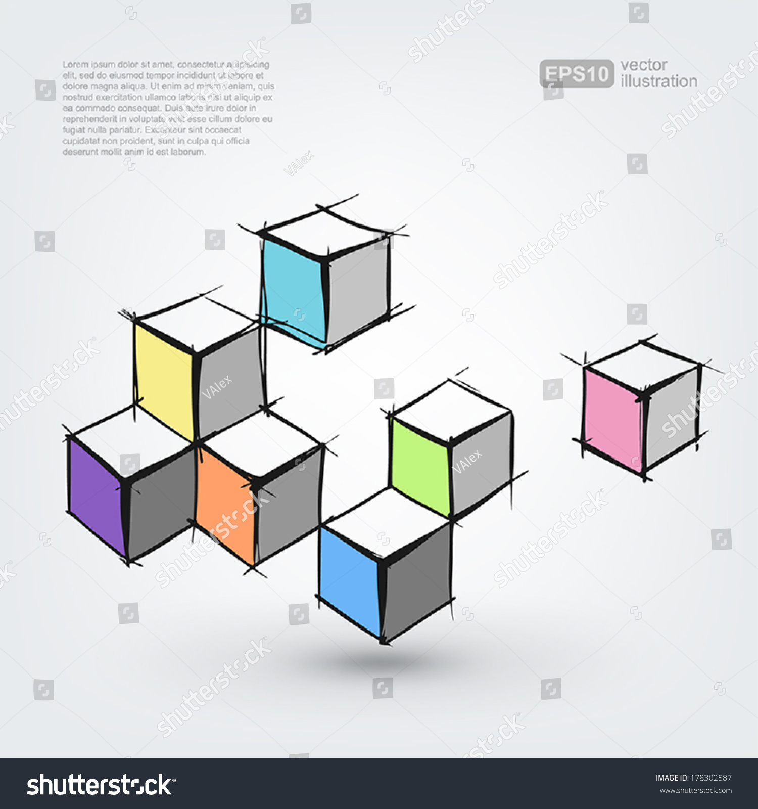 Vector Illustration Of 3d Cubes 178302587 Shutterstock